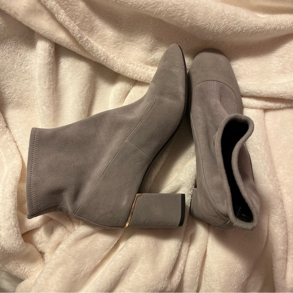 COLE HAAN grey velvet booties